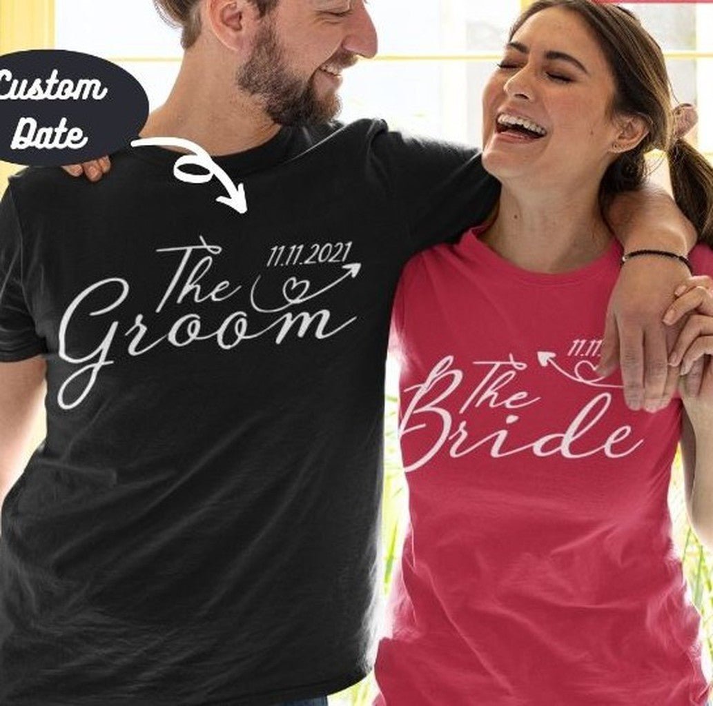 Bachelor Party Groom And Bride Customize Days Matching Couple Valentine T-Shirt