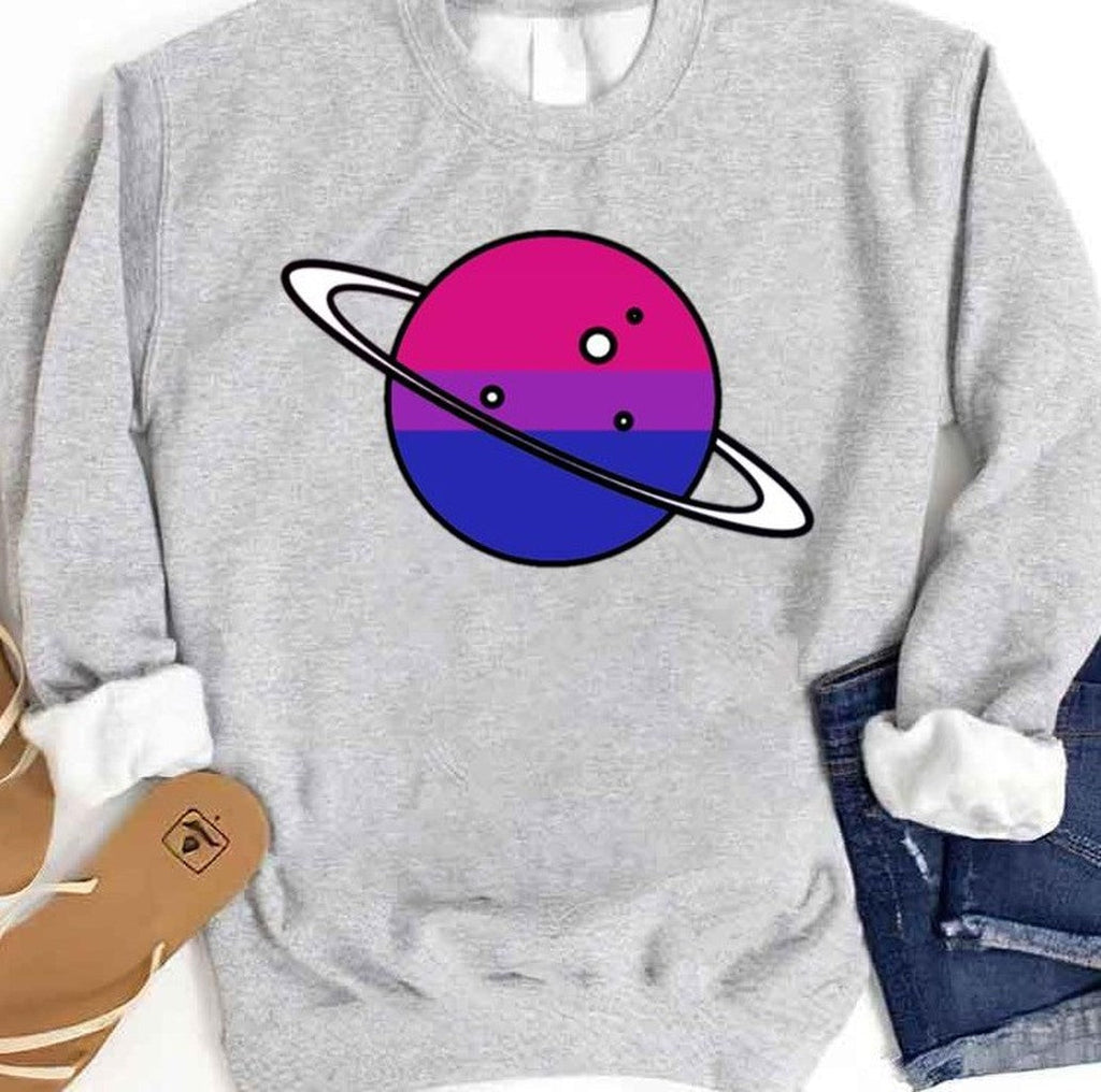 Planet Logo Lgbtq Pride Month Bi Unisex Sweatshirt
