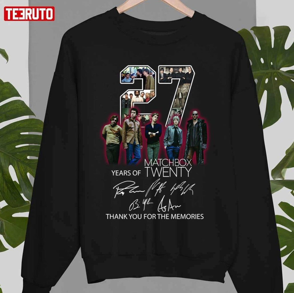 25 Years Of Matchbox Twenty Thank You For The Memories With Signatures Unisex Sweatshirt