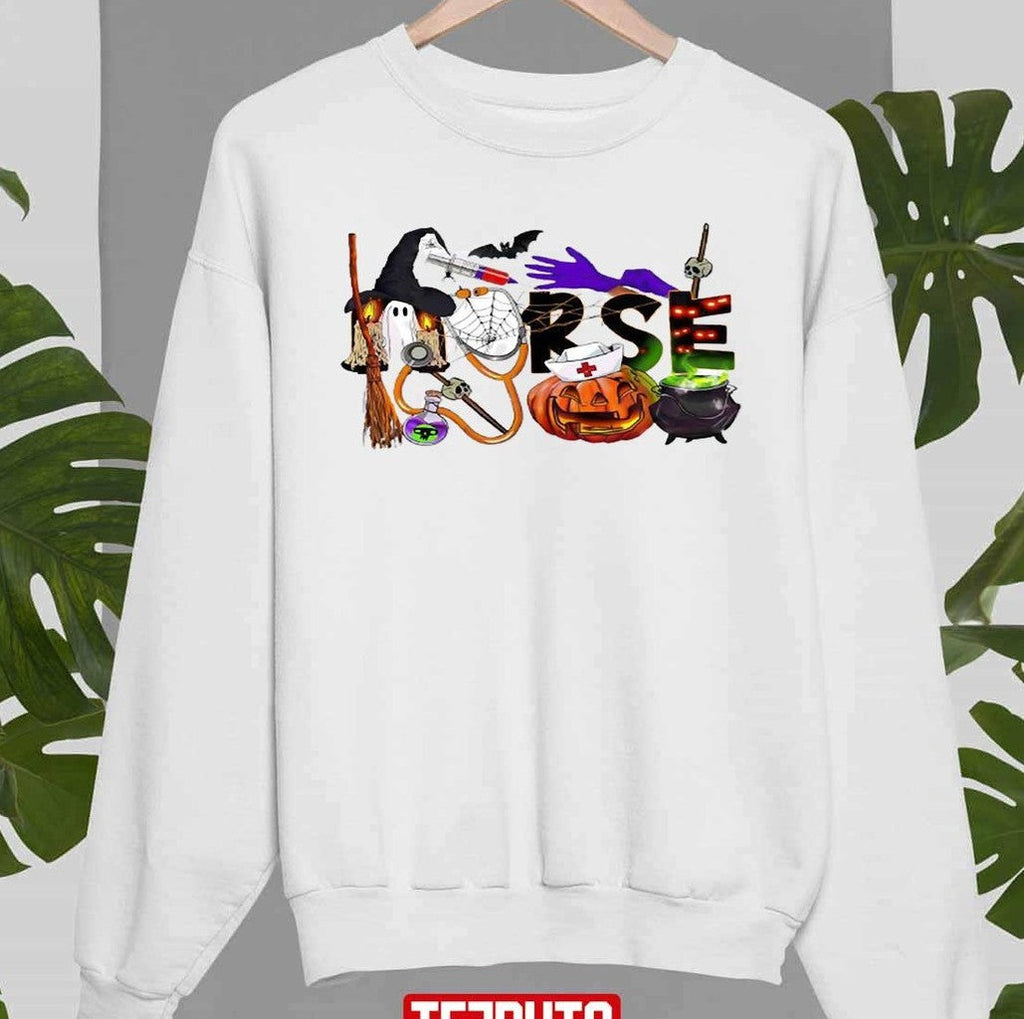 Nurse Nursing Cute Halloween Pattern Unisex Sweatshirt