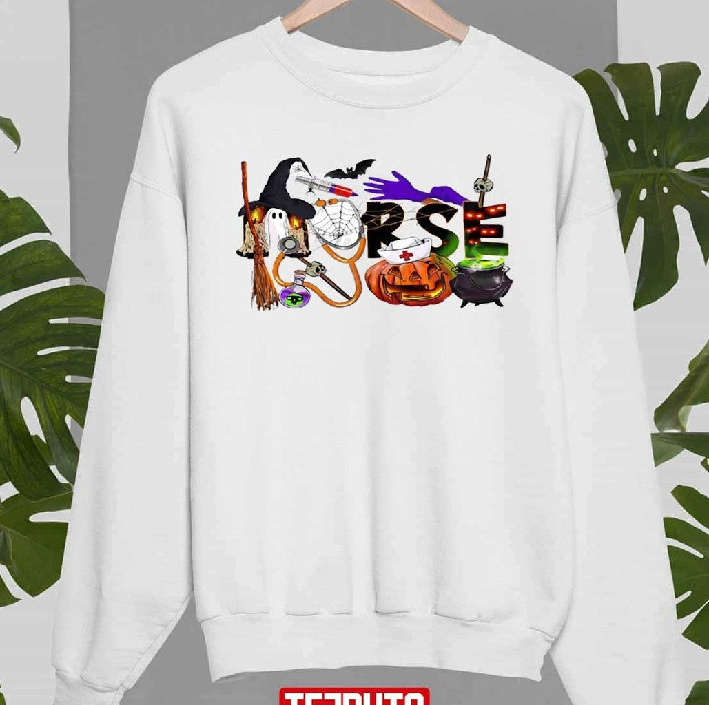 Nurse Nursing Cute Halloween Pattern Unisex Sweatshirt