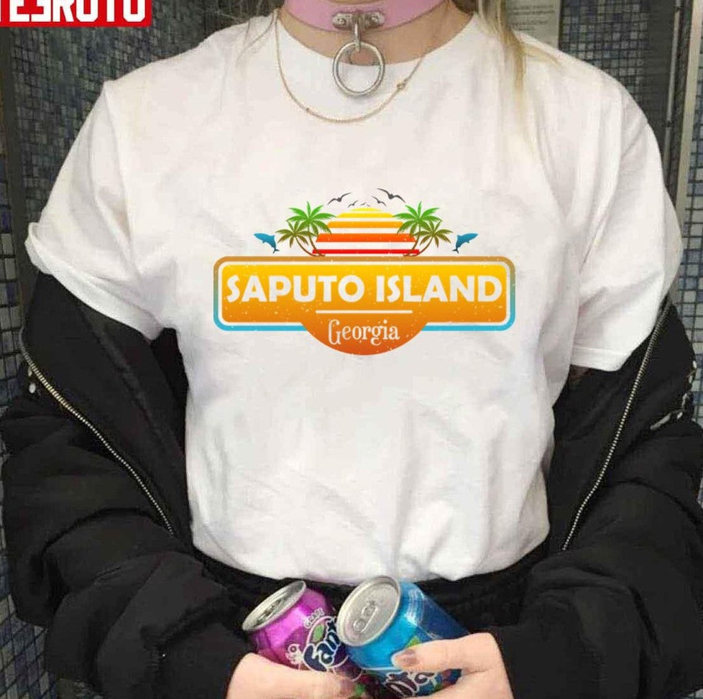 Saputo Island Beach Georgia Palm Trees Sunset Summer Unisex T-Shirt