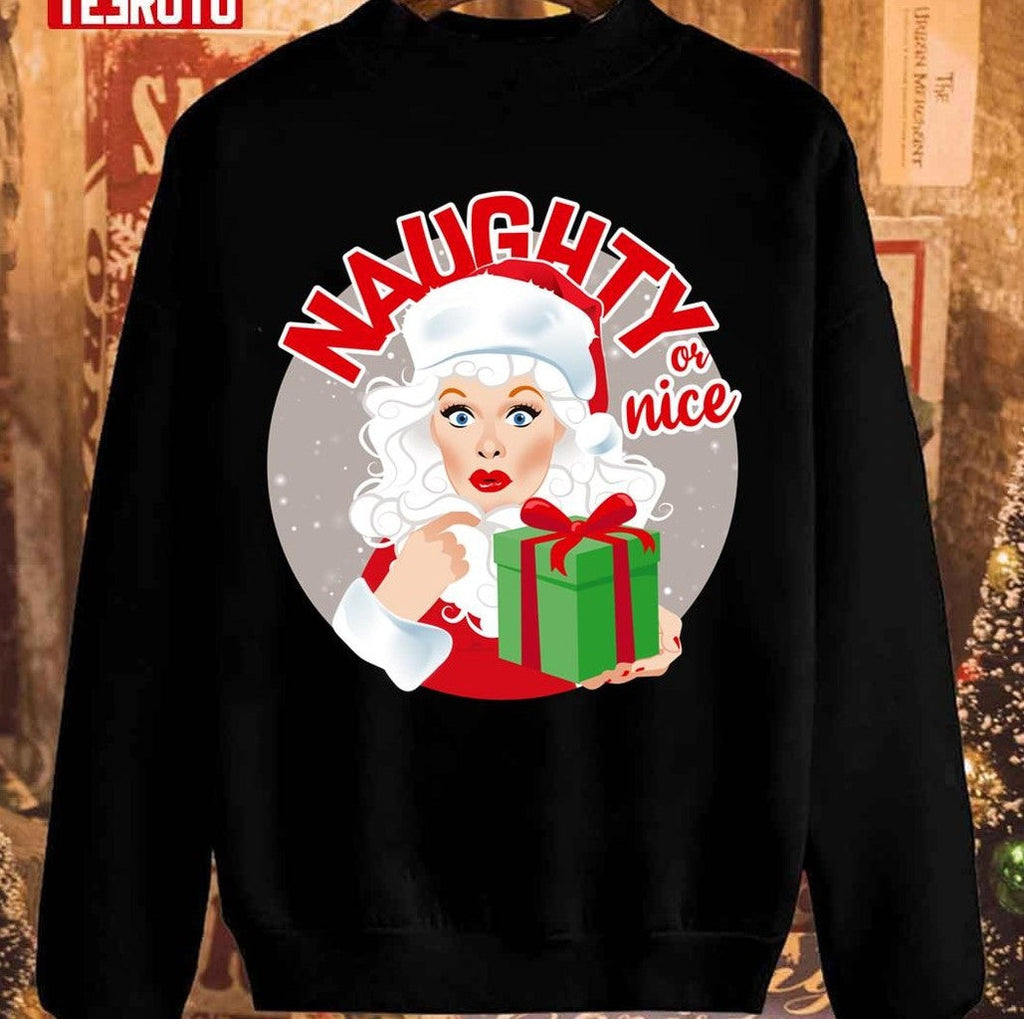 Naughty Or Nice Merry Christmas Unisex Sweatshirt
