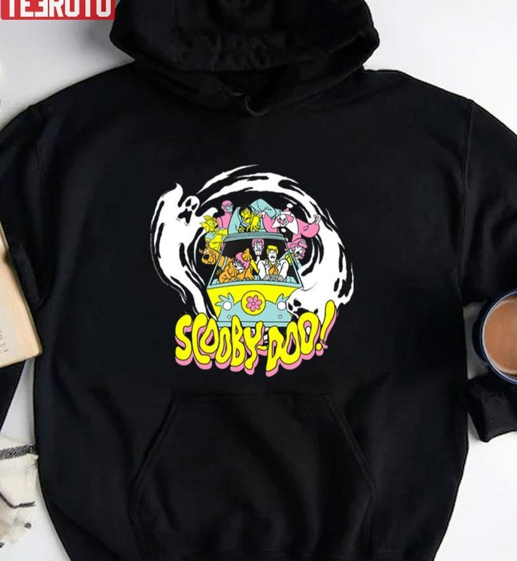 Mystery Machine Scary Ghosts Front View Scooby Doo Unisex T-Shirt