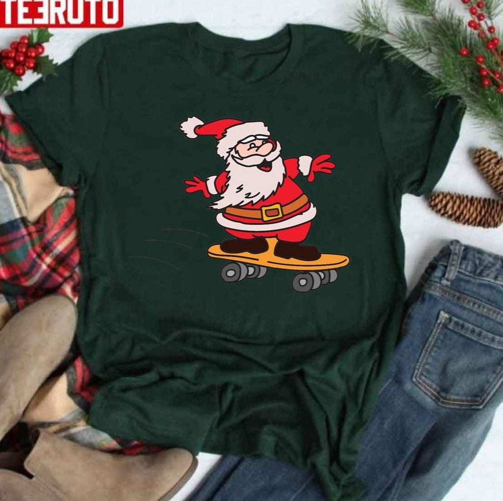 Santa Skateboarding Christmas Unisex Sweatshirt