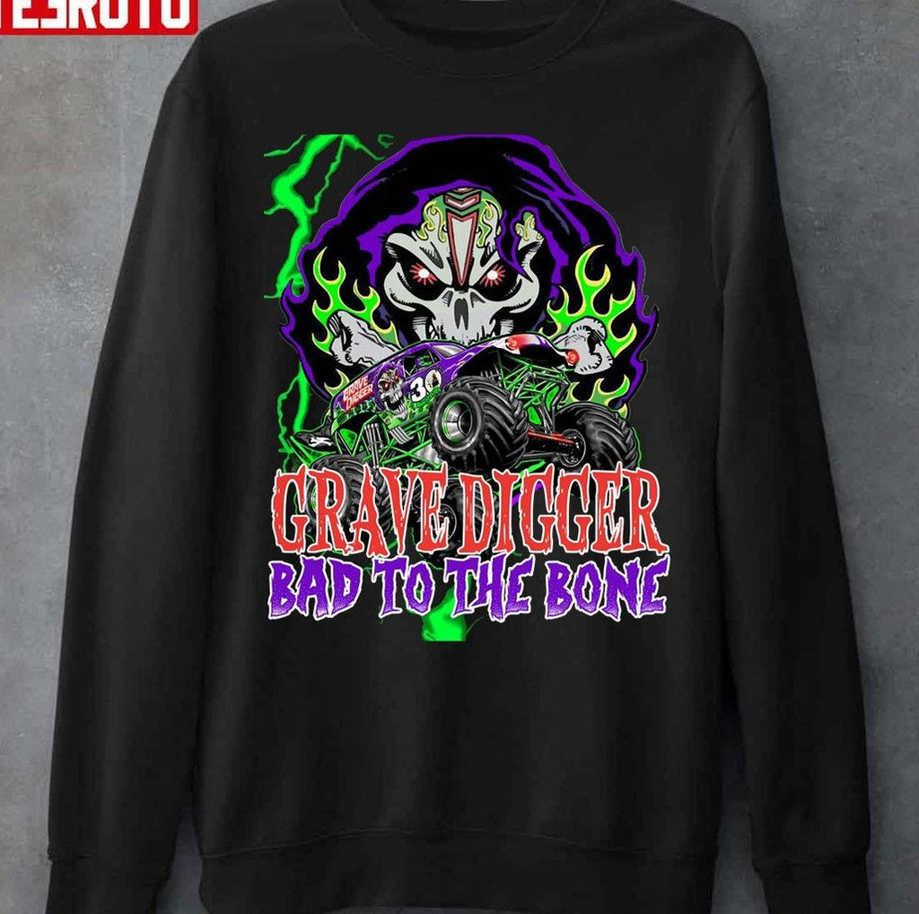 Monster Truck Grave Digger Bad To The Bone Monster Jam Grave Digger Unisex T-Shirt