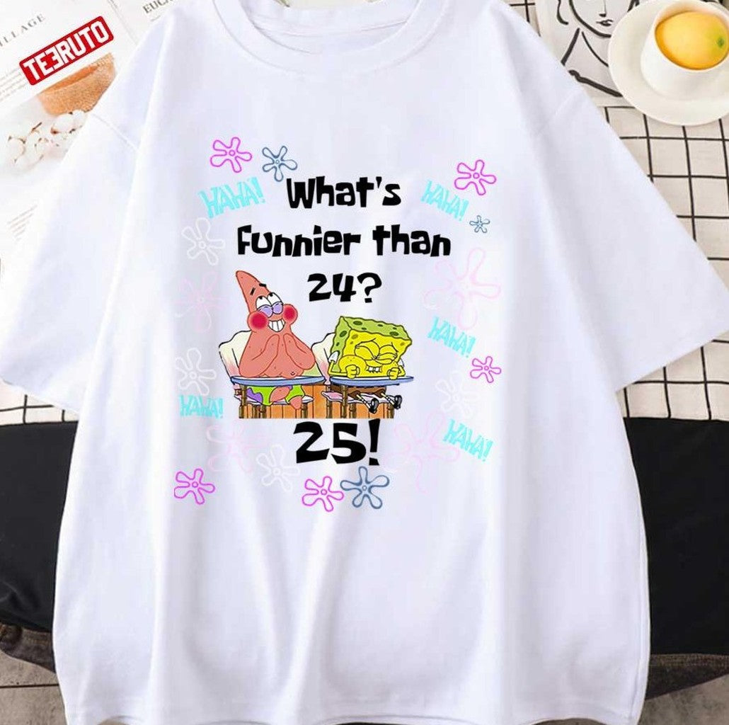 Secret What's Funnier Than 24 25 Spongebob Retro Vintage Unisex Hoodie