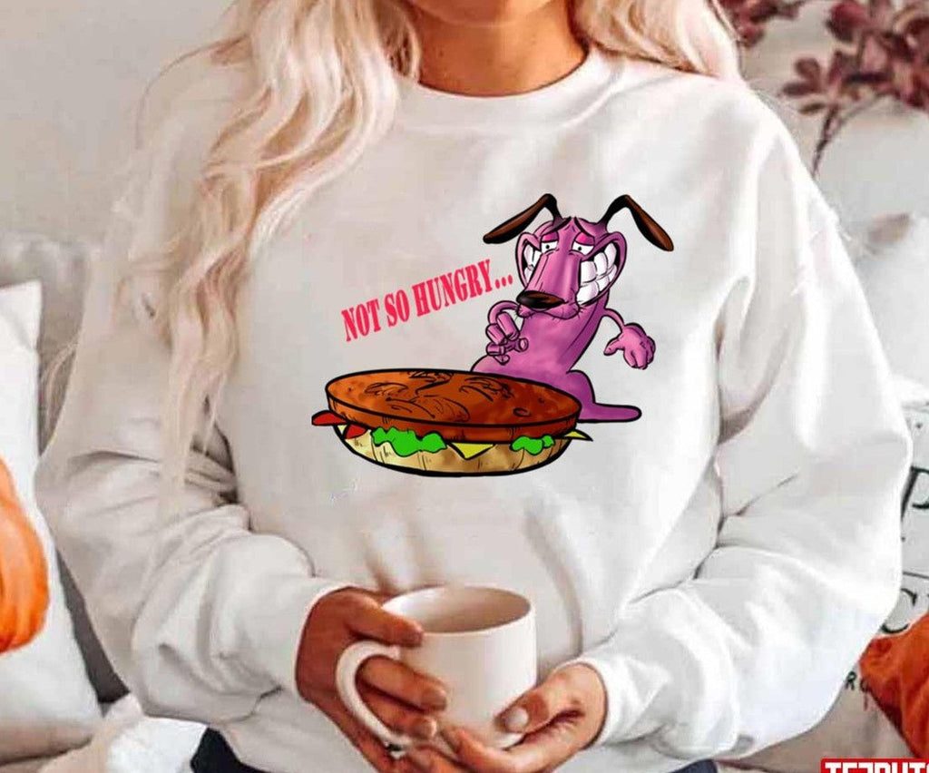 Not So Hungry Courage The Cowardly Dog And Burger Unisex Hoodie