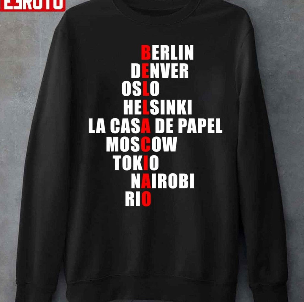 Bella Ciao Characters Name Money Heist Unisex T-Shirt