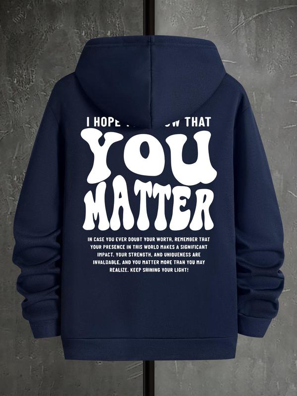 Letter Print Men's Casual Drawstring Hoodie, Regular Fit Sweatshirt for Spring & Fall, Fashionable Daily Men's ClothingÂ 