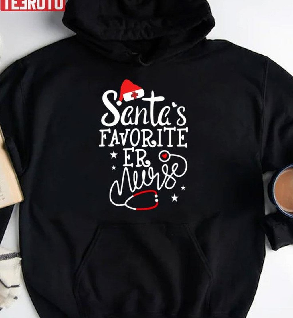 Santa's Favourite Er Nurse Vintage Sweatshirt
