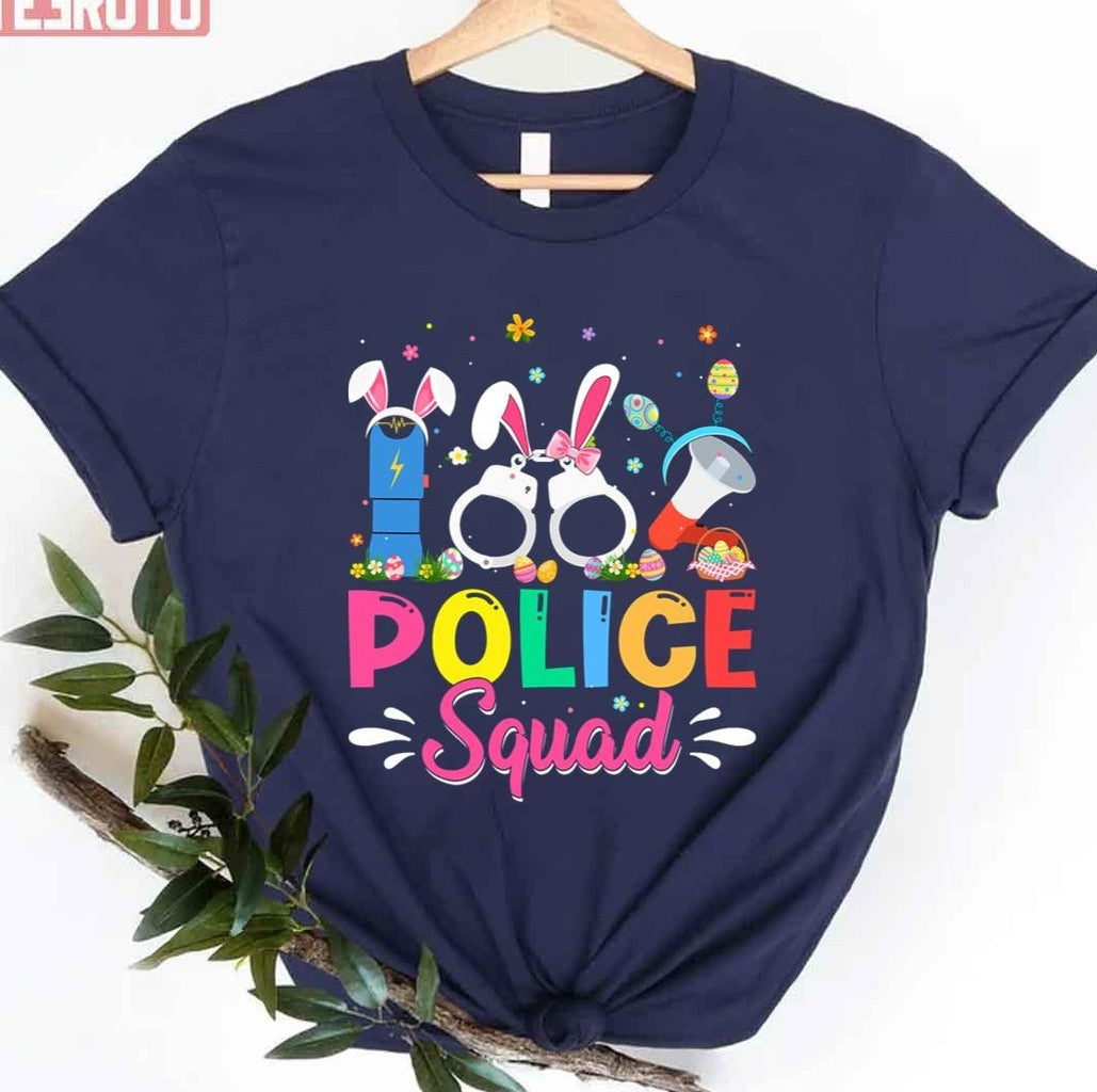 Police Stuffs Easter Police Squad Bunny Easter Day Eggs Costume Unisex T-shirt