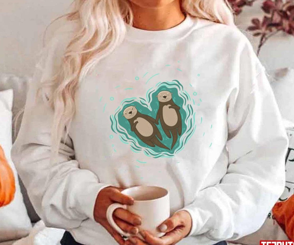 Significant Otters Otters Holding Hands Unisex Hoodie