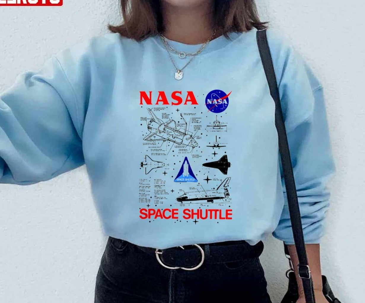 Nasa Space Shuttle Schematic Details Unisex Sweatshirt