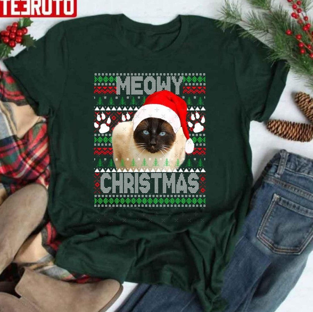 Siamese Cat Meowy Christmas Unisex Sweatshirt