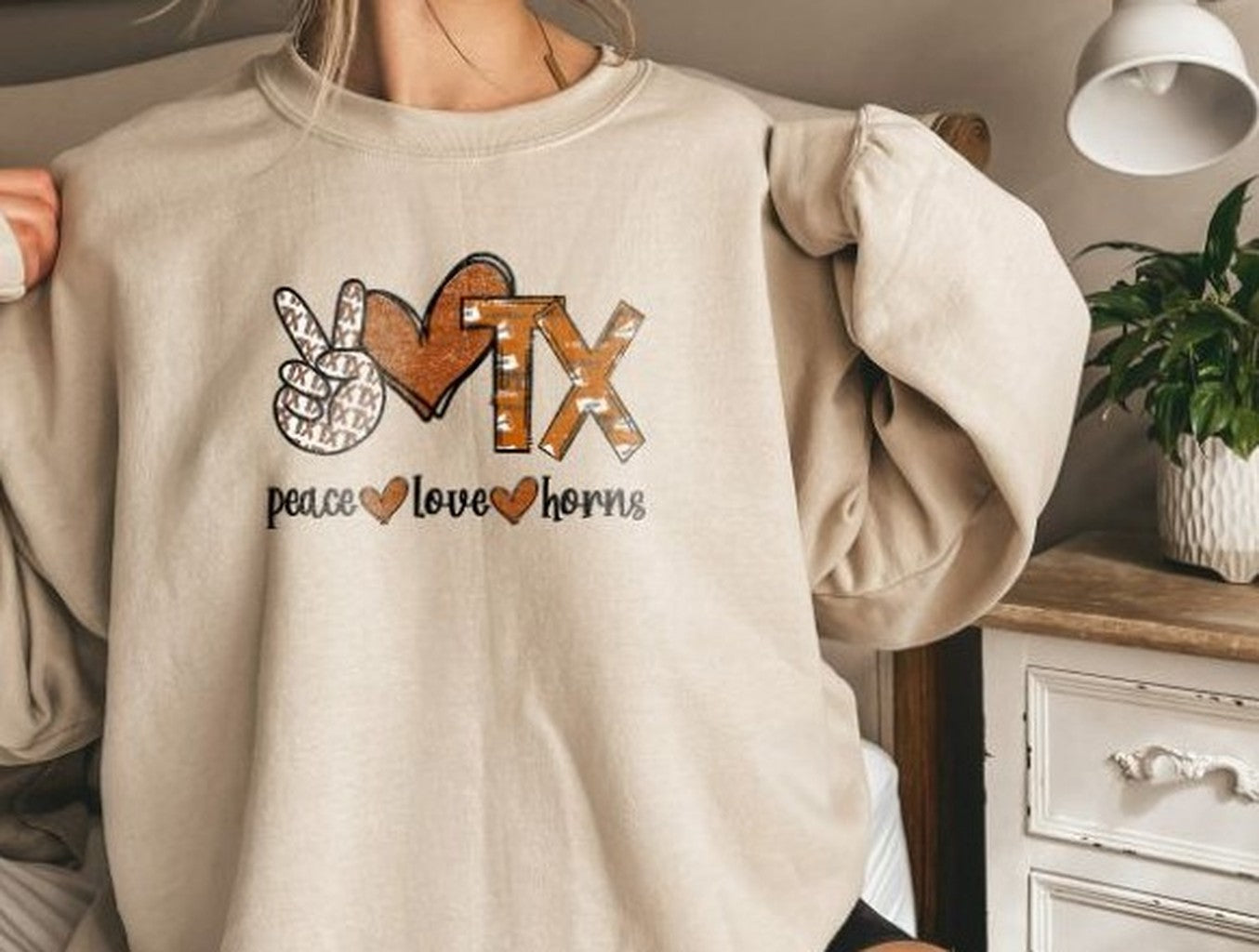 Peace Love Horns Unisex Sweatshirt