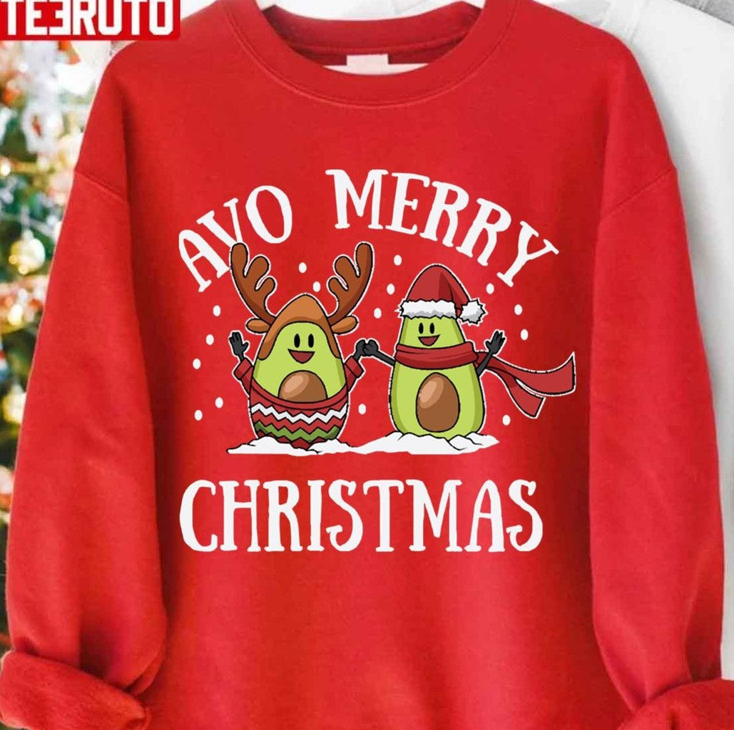 Avo Merry Christmas Two Avocados Xmas Unisex Sweatshirt