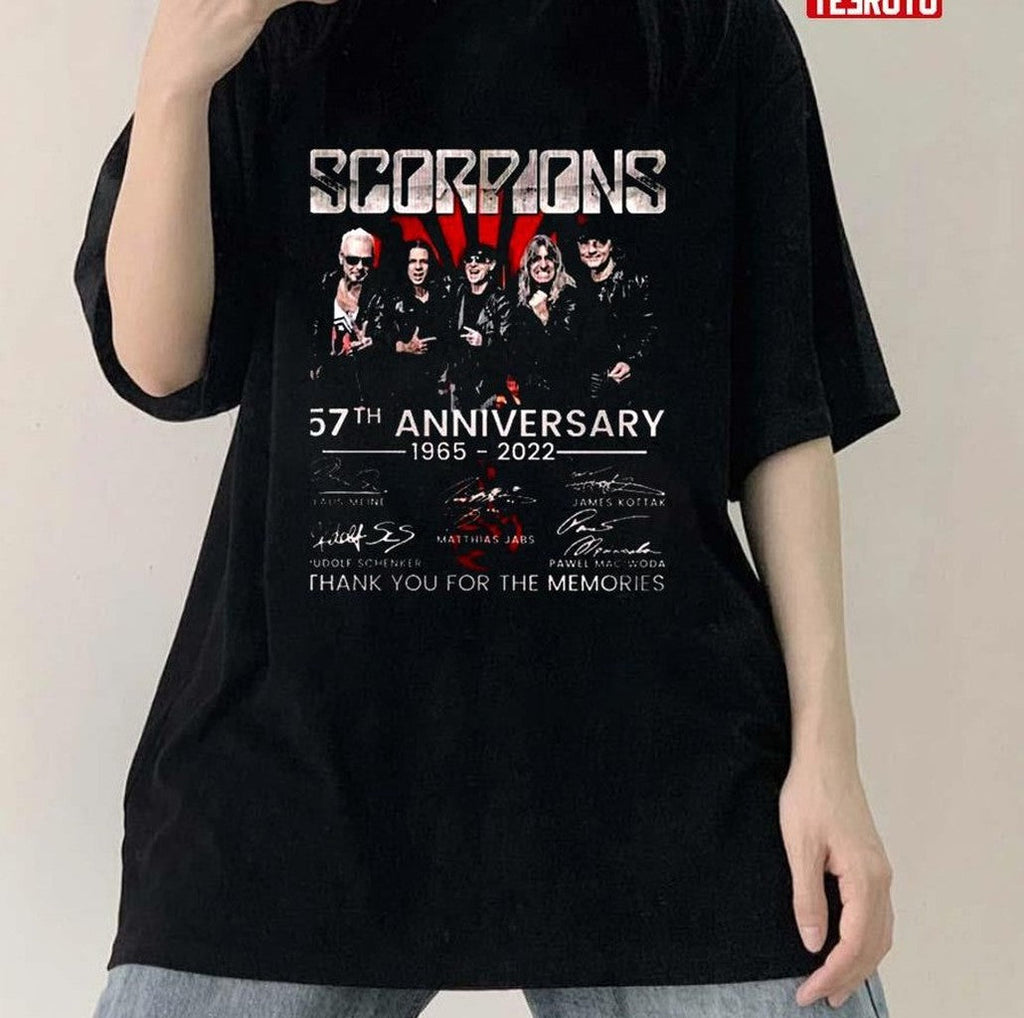Scorpions 57th Anniversary 1965 2022 Signatures Thank You For The Memories Unisex T-Shirt