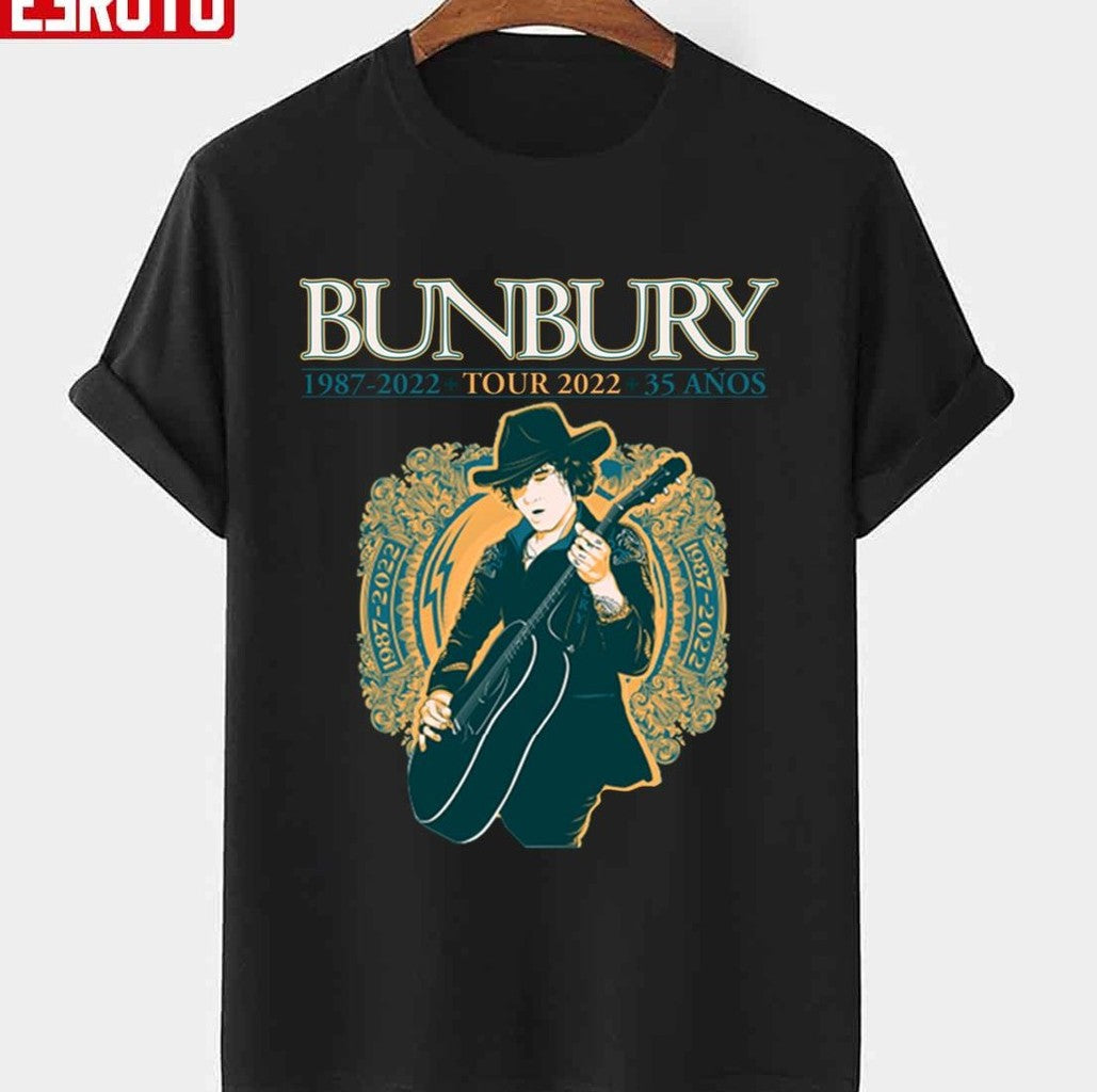 Spanish Singer Enrique Bunbury 1987-2022 Tour 2022 35 Anos Unisex T-Shirt