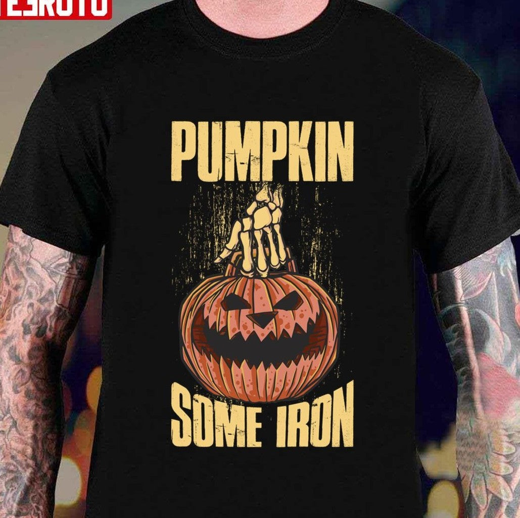Scary Pumpkin Some Iron Halloween Funny Pumpkin Thanksgiving Unisex T-shirt
