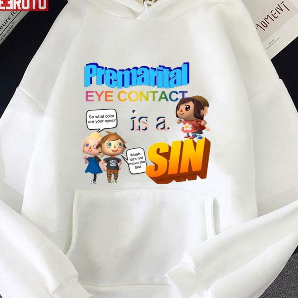 Premarital Eye Contact Is A Sin Word Art Meme Unisex Hoodie