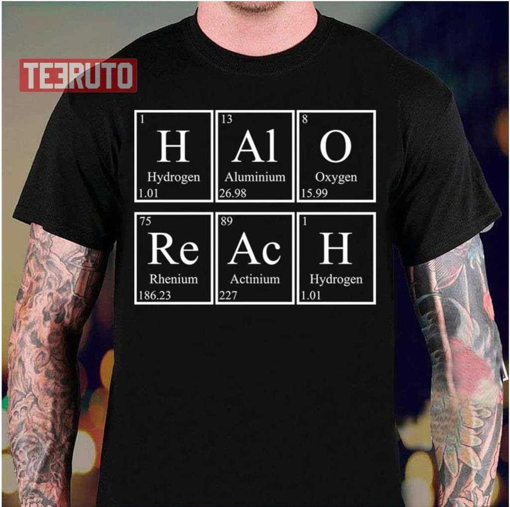 Reach Periodic Table Halo Game Unisex T-Shirt