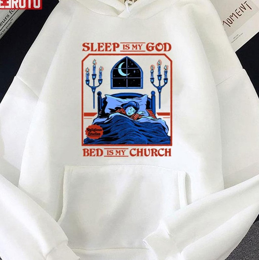 Sleep Is My God Bed Is My Church Funny Vintage Kids Art Unisex T-Shirt