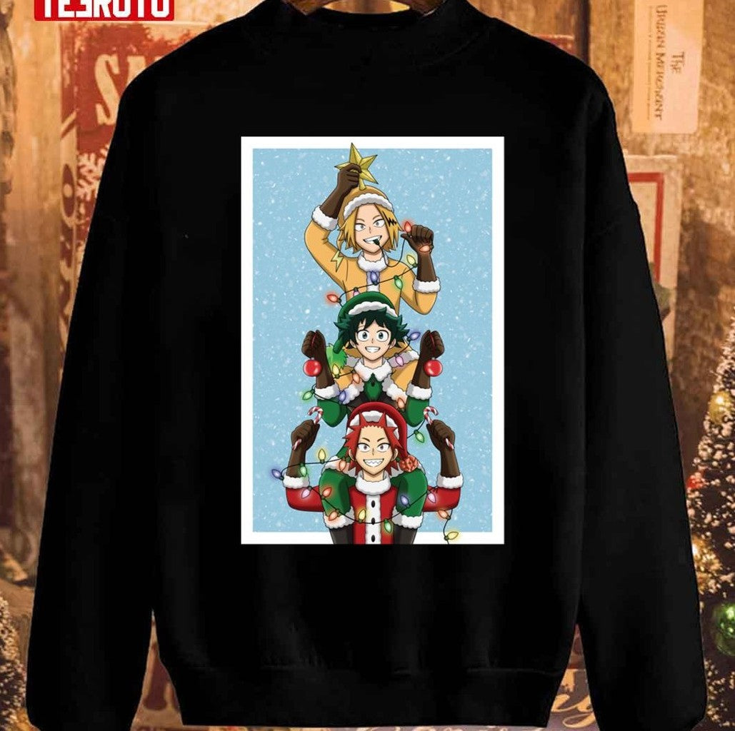 My Hero Academia Christmas Traffic Light Trio Unisex Sweatshirt