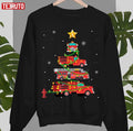 Proud To Be A Firefighter Fire Truck Christmas Tree Xmas Unisex Sweatshirt