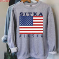 Sitka Alaska Usa Flag Unisex Sweatshirt