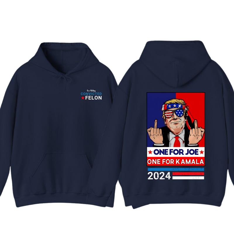 Trummmp Middle Fingers One For JOE One For Kamala 2024 2 Sided Hoodie, T-Shirt, Gift For Men And Woman, Trendy Shirt