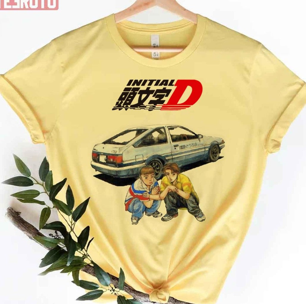 Takumi And Itsuki Drift Car Graphic T-Shirt