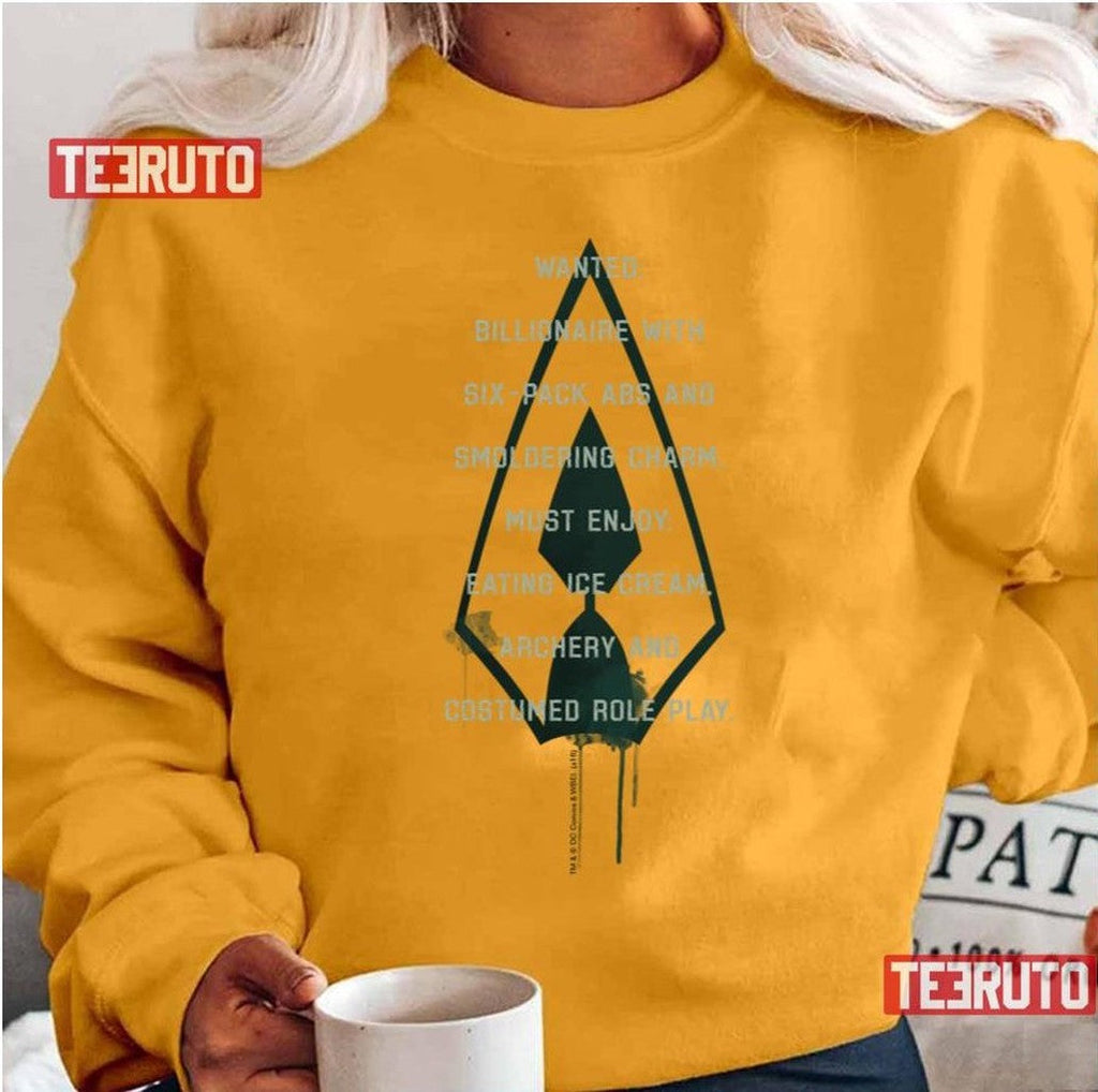 Arrow Green Arrow Parody Wanted Post Unisex T-Shirt