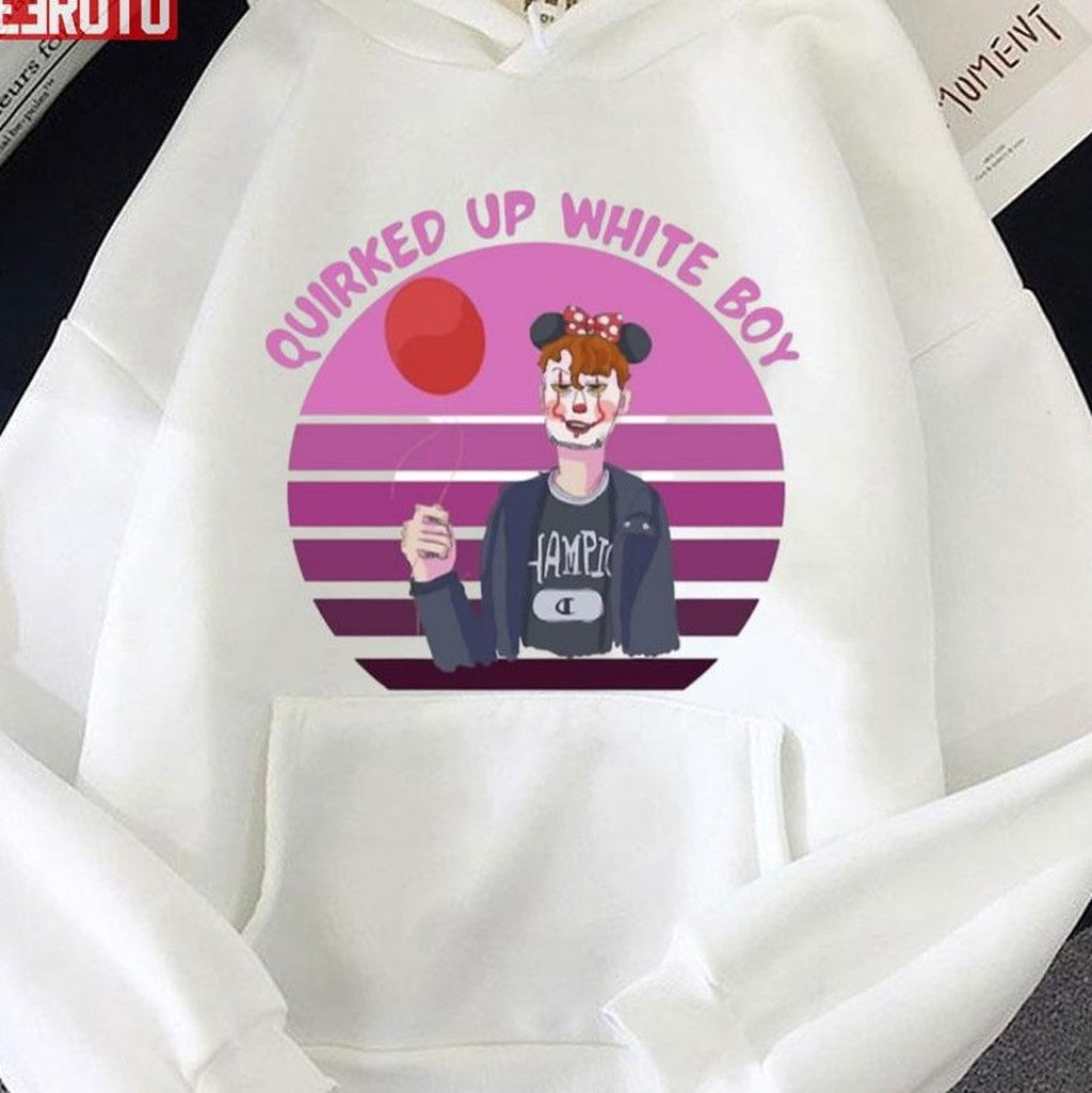 Quirked Up White Boy Clown Design Unisex T-Shirt