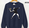 Banksy Graffiti Protest Anarchist Throwing Flowers Art Unisex Sweatshirt