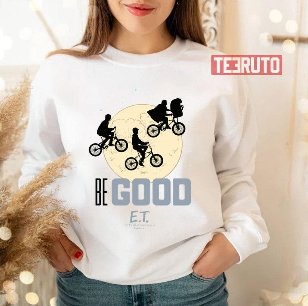 Be Good Flying Bicycles Over Moon Graphic Baby Unisex T-Shirt