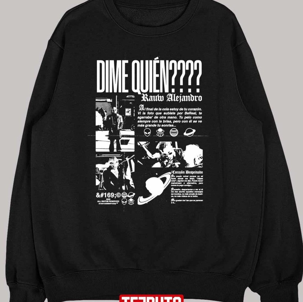 Rauw Alejandro Tell Me Who White Unisex Sweatshirt