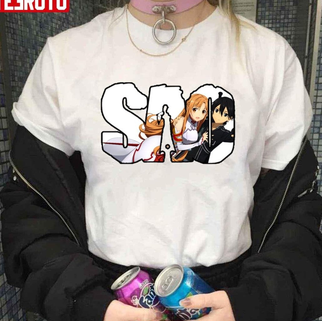 Asuna Kirito Sao Sword Art Online Anime Art Unisex Hoodie