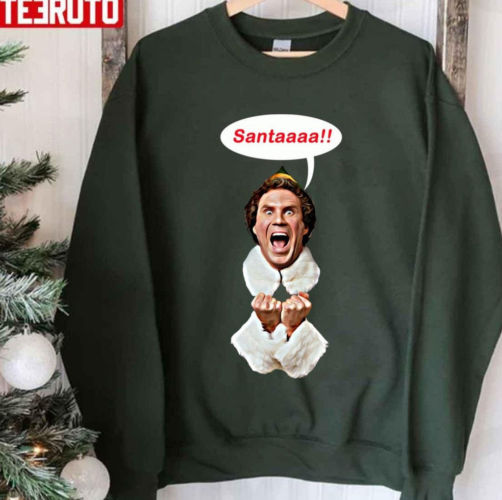 Santaaa Elf Calling Santa Merry Christmas Unisex Sweatshirt