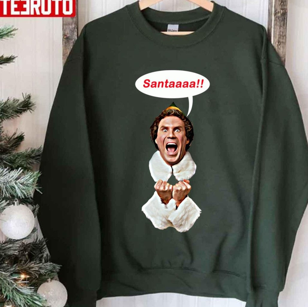 Santaaa Elf Calling Santa Merry Christmas Unisex Sweatshirt