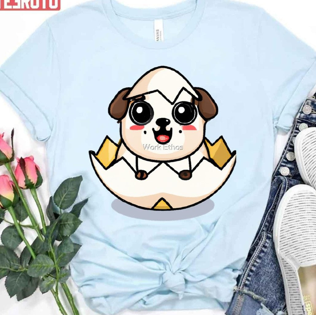 Baby Pug Dog In The Egg Unisex T-Shirt