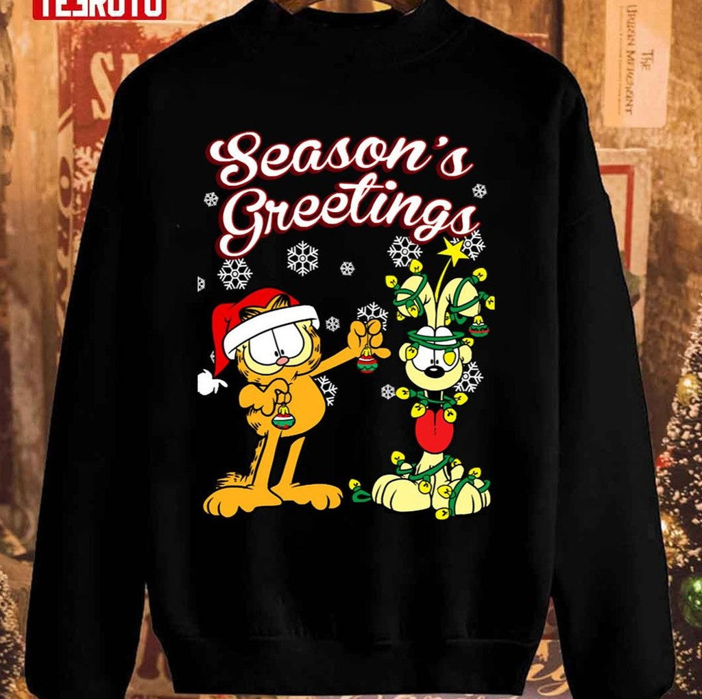 Season's Greetings Garfield Christmas Unisex Sweatshirt