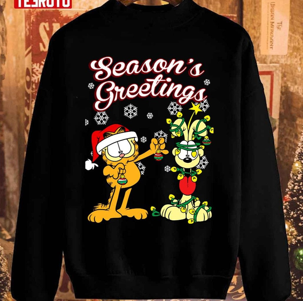 Season's Greetings Garfield Christmas Unisex Sweatshirt