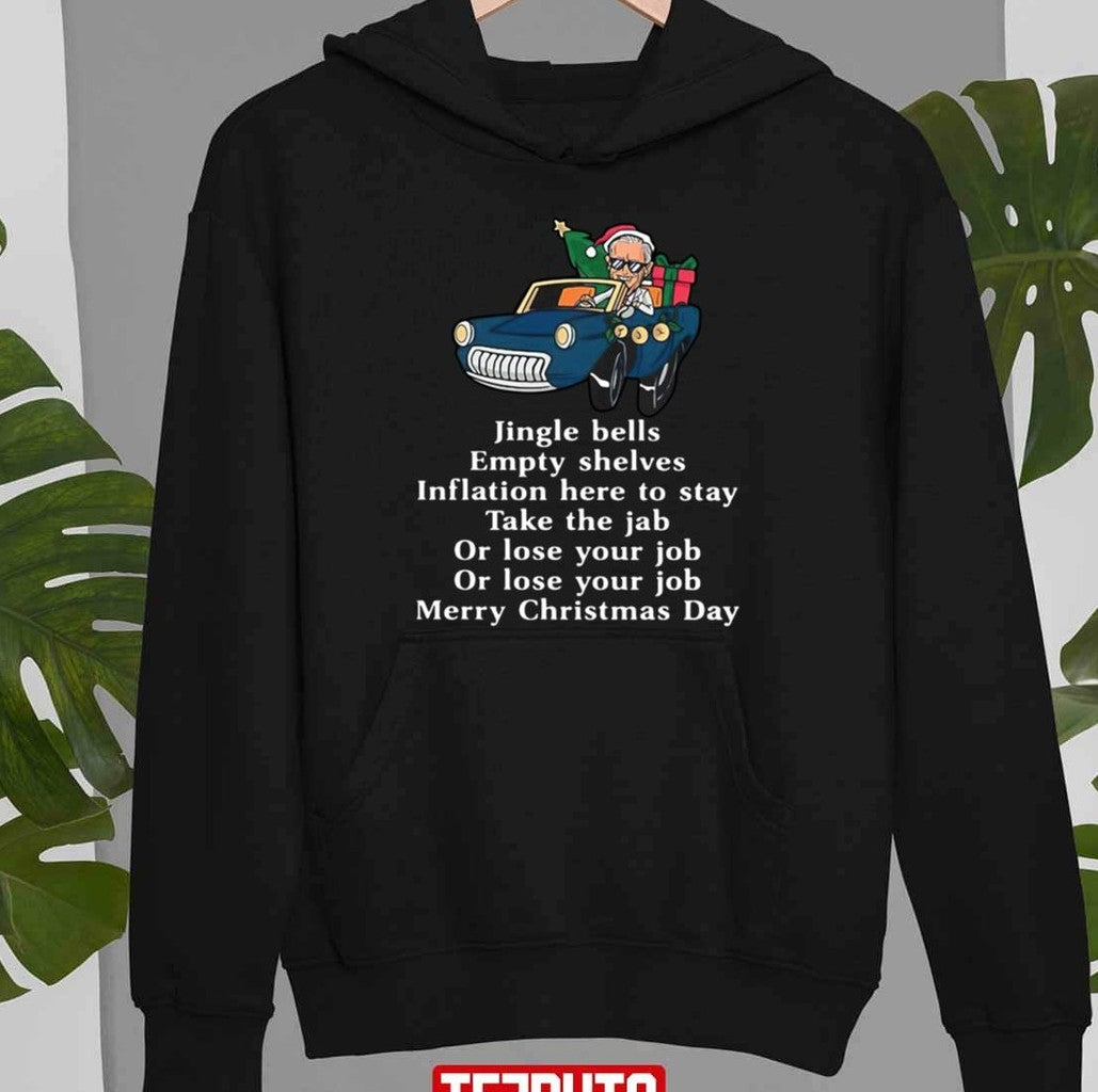 Santa Joe Biden Jingle Bells Sarcastic Empty Shelves Inflation Unisex T-Shirt