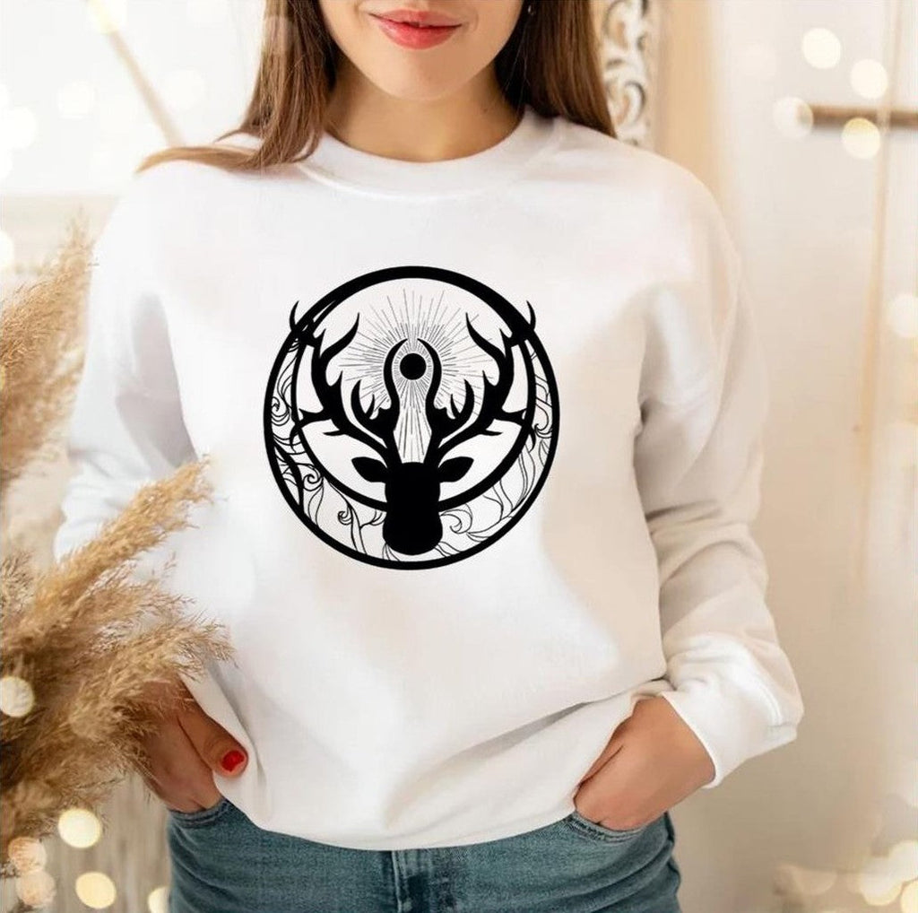 Antlers Design Shadow And Bone Unisex Sweatshirt