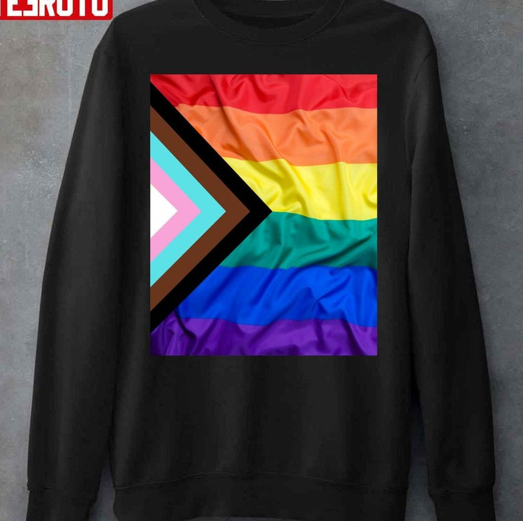 Progress Pride Flag Lgbt New Pride Flag Rainbow Equality Unisex Sweatshirt