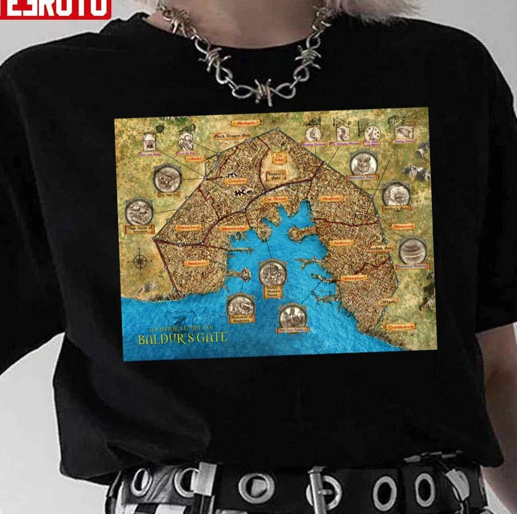 Baldur's Gate Map Unisex T-Shirt