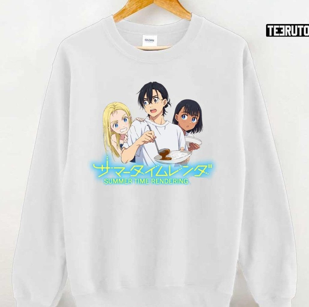 Shinpei &amp; Ushio &amp; Mio Summer Time Rendering Anime Unisex T-Shirt