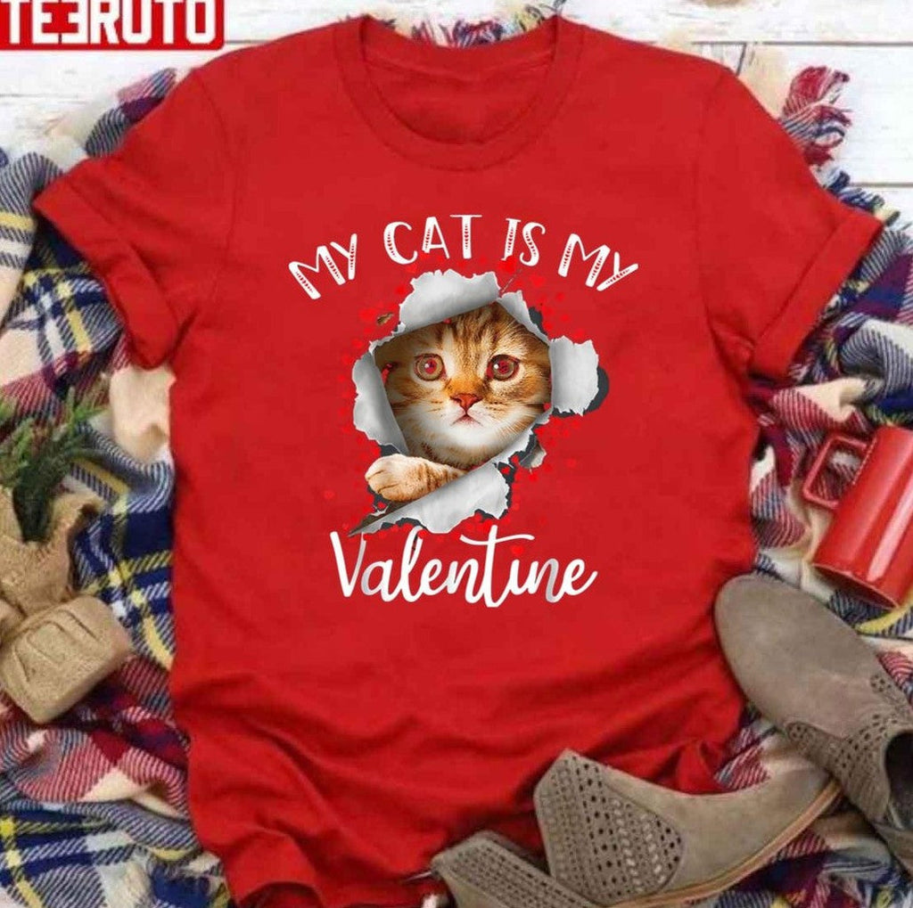 My Valentine Has Paws Cute Cat Unisex Sweatshirt