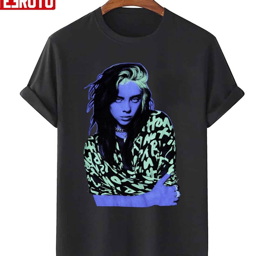 Billie Eilish Neon Portrait Girls Unisex T-Shirt